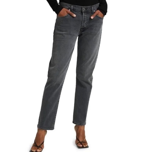 Citizens of Humanity Agnes Mid-Rise Slim Straight Jeans in Washed black Size 27 - Picture 1 of 12